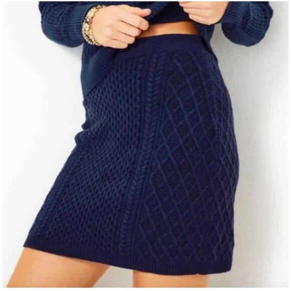 Lilly Pulitzer Navy Blue Knit Skirt - Picture 1 of 7